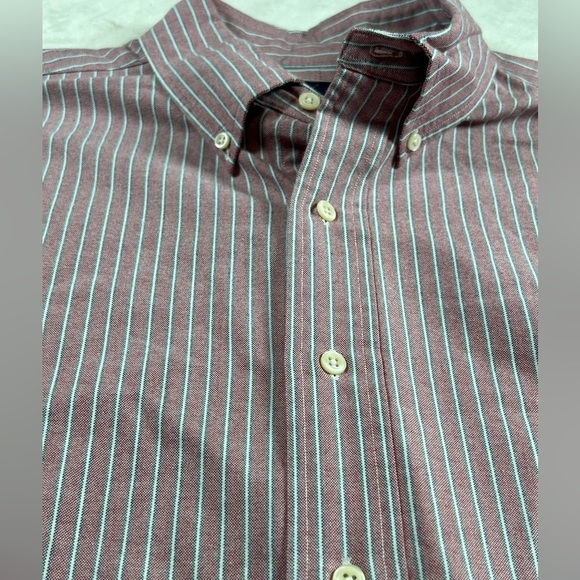 Polo Ralph Lauren Size Large Classic Stripe Oxford Trad Ivy Button Front Shirt - Picture 6 of 10